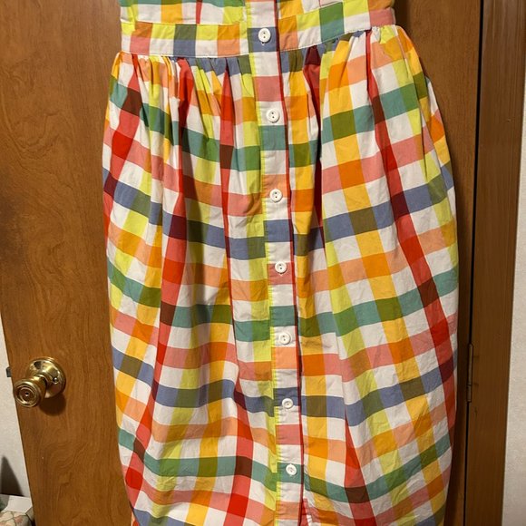 CHRISTOPHER JOHN ROGERS Sz 4 Multi-Color Plaid Dress Pockets - Picture 4 of 9